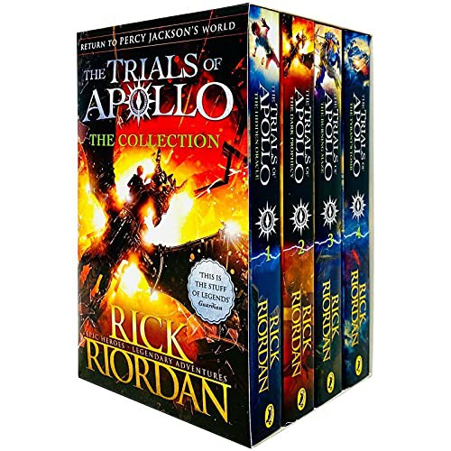 Trials of Apollo 4 Book Set by Rick Riordan – Hidden Oracle, Dark Prophecy, Burning Maze & Tyrant’s Tomb