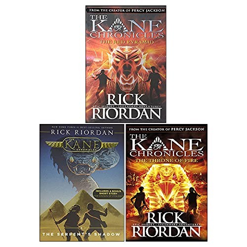 The Kane Chronicles Collection Rick Riordan 3 Books Set The Serpents Shadow, The Throne of Fire, The Red Pyramid