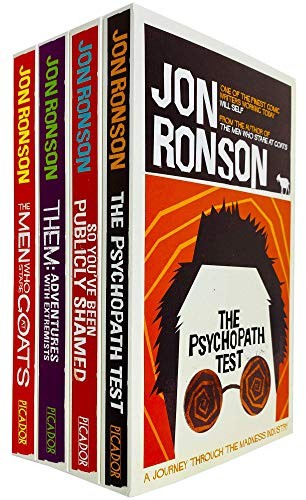 Jon Ronson 4 Books Collection Set (The Psychopath Test, So You've Been Publicly Shamed, Them Adventures with Extremists, The Men Who Stare At Goats)