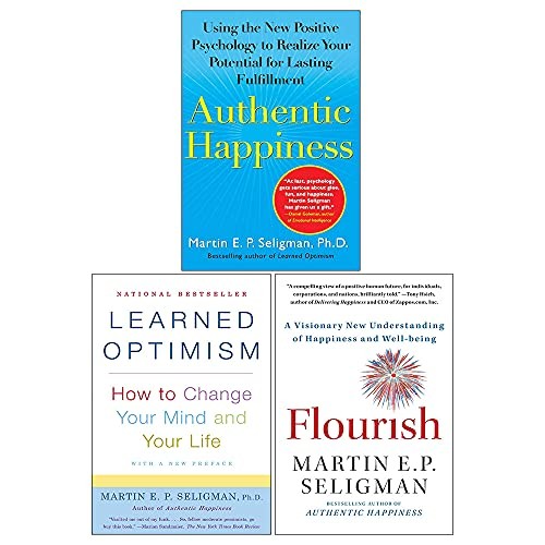 Martin Seligman 3 Book Set – Flourish, Authentic Happiness & Learned Optimism Positive Psychology Collection