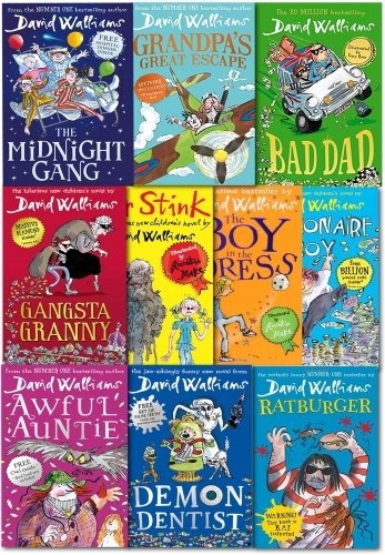 David Walliams 10 Books Collection Set Bad Dad, Midnight Gang, Grandpa Great Escape